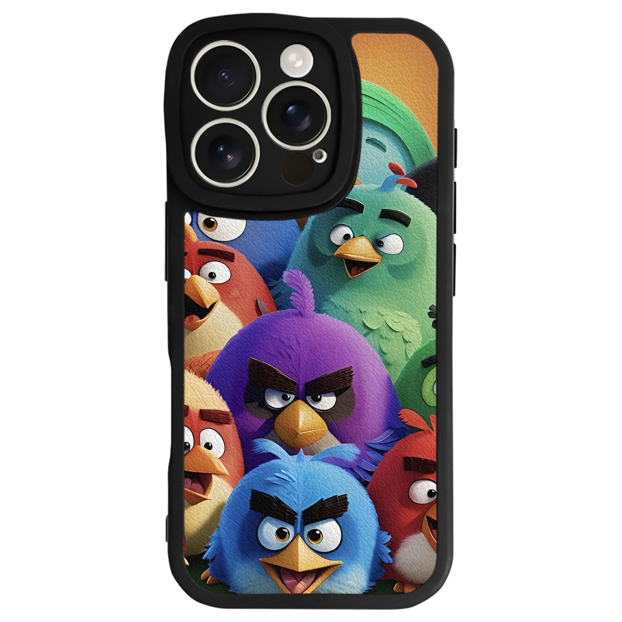 （画像用） Angry Birds アングリーバード 【iPhone 16シリーズ対応】シリコンスマホケース（レザー調） 材質：シリコン